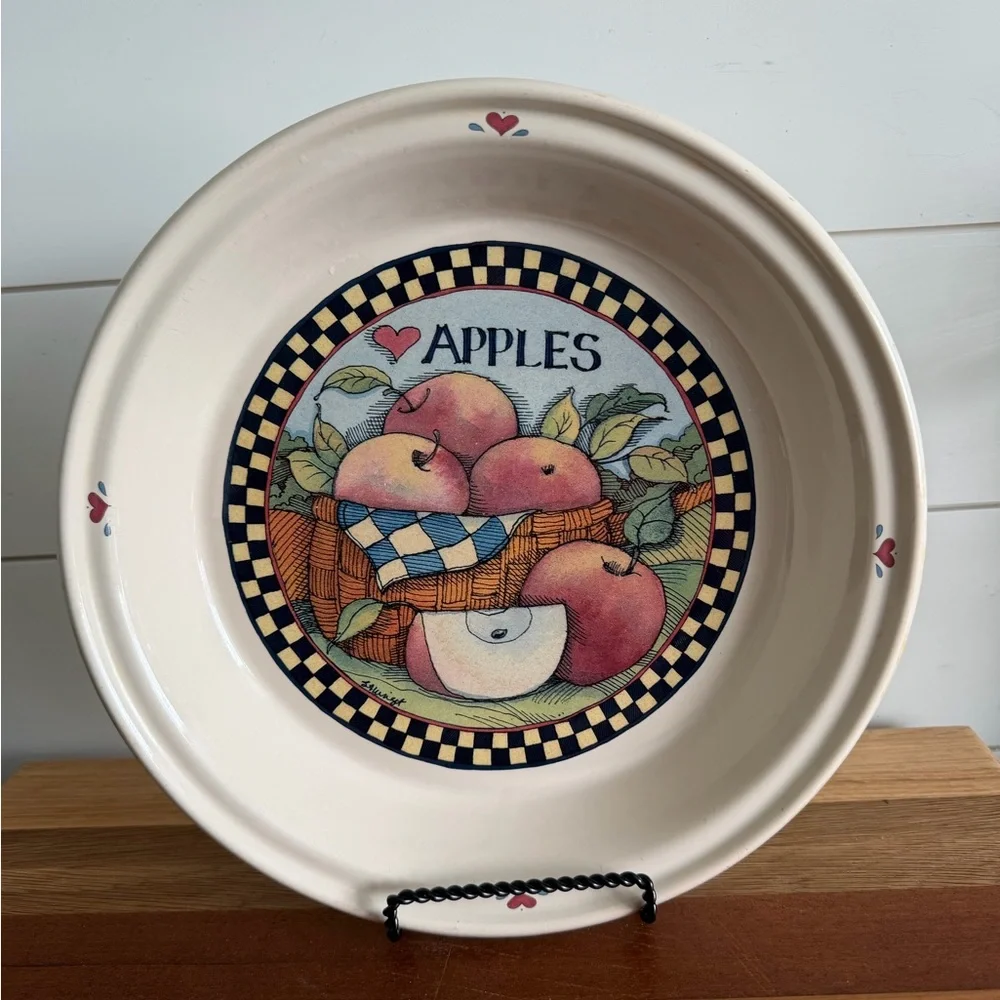Susan Winget Certified International Pie Dish Plate Apples